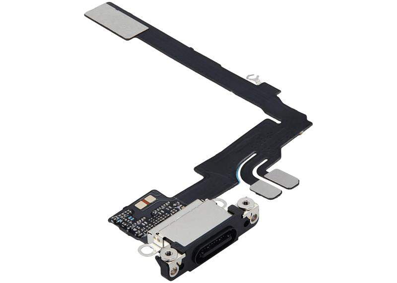 Reemplazo de puerto de carga para iPhone 16 Pro en Guatemala, color negro titanio, compatible con partes originales de Apple.