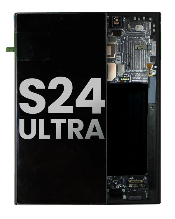 Reparación de pantalla Samsung Galaxy S24 Ultra en Guatemala - Pantalla OLED usada con marco en color Titanium Black.