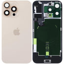 Tapa trasera con placa de acero con carga inalambrica NFC MagSafe y flex de linterna compatible para iPhone 16 Pro Max (Original) (Titanio del Desierto)