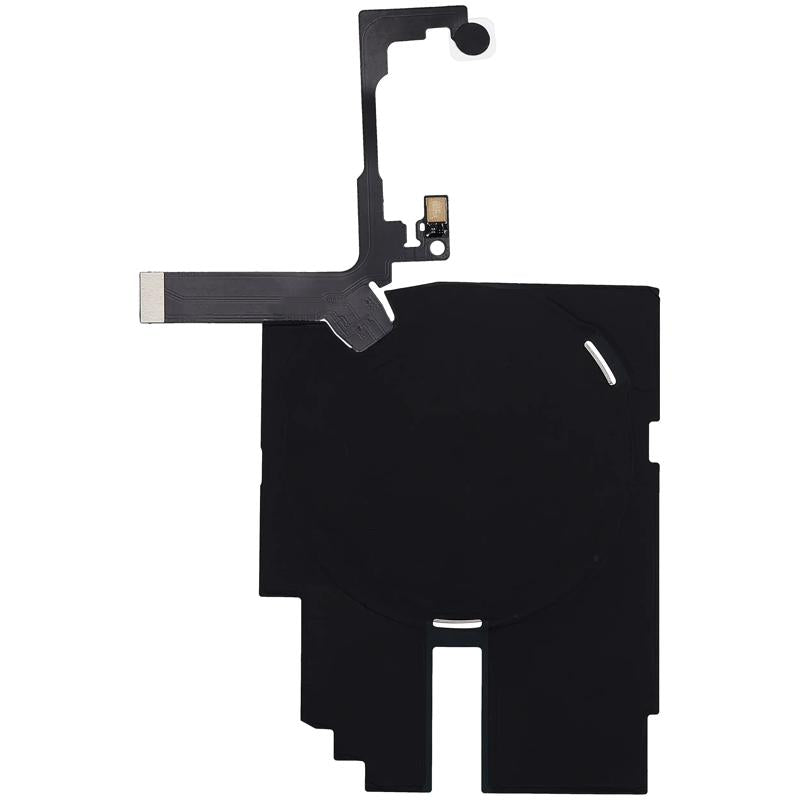 Reparación de flex de carga inalámbrica NFC y flex de linterna para iPhone 16 Pro en Guatemala, incluye etiquetas de Backorder y garantía.