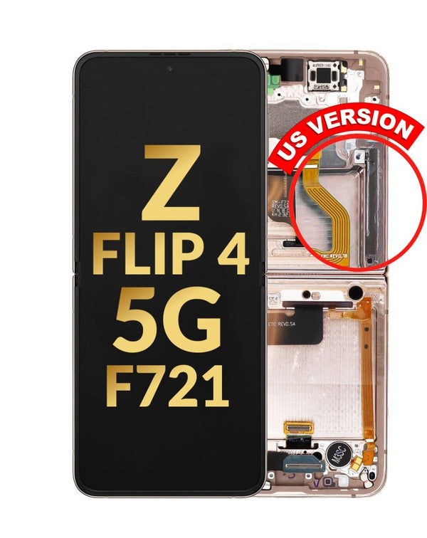 Pantalla original OLED con marco para Galaxy Z Flip 4 F721 en Guatemala, disponible en BajoPPLCD.