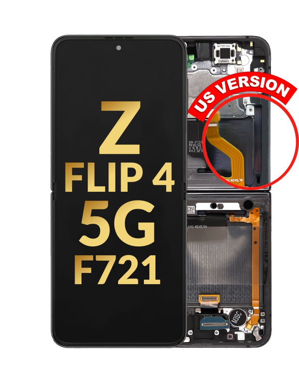 Pantalla original OLED con marco Galaxy Z Flip 4 F721 en Guatemala, ideal para reparaciones en talleres de telefonía móvil.