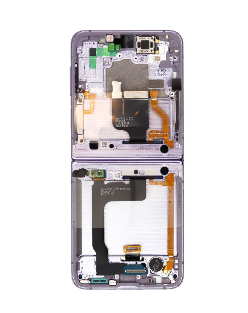 Reparación de pantalla original OLED con marco para Samsung Galaxy Z Flip 4 F721 en Guatemala.