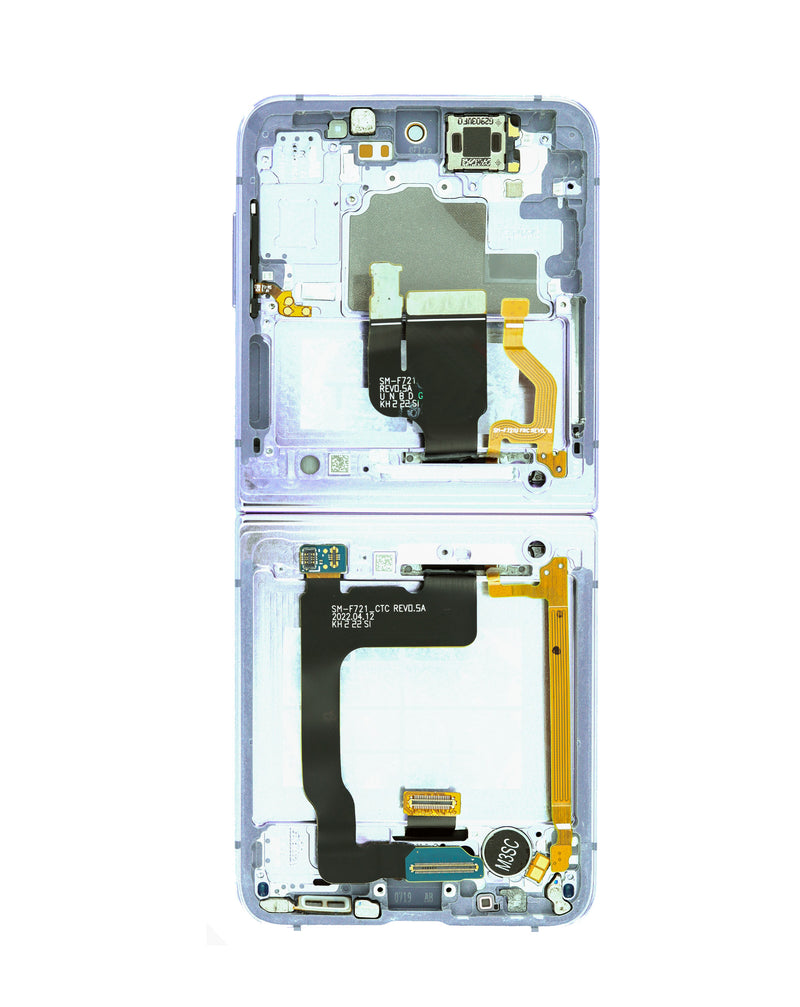 Reparación de pantalla OLED con marco para Galaxy Z Flip 4 F721 en Guatemala.