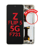Pantalla con marco Galaxy Z Flip 5 F731 (CREAM) ideal para reparaciones en Guatemala, mayorista de pantallas con tecnología OLED de Samsung.