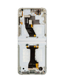 Pantalla con marco Galaxy Z Flip 5 F731 (CREAM) ideal para reparaciones en Guatemala, mayorista de pantallas con tecnología OLED de Samsung.