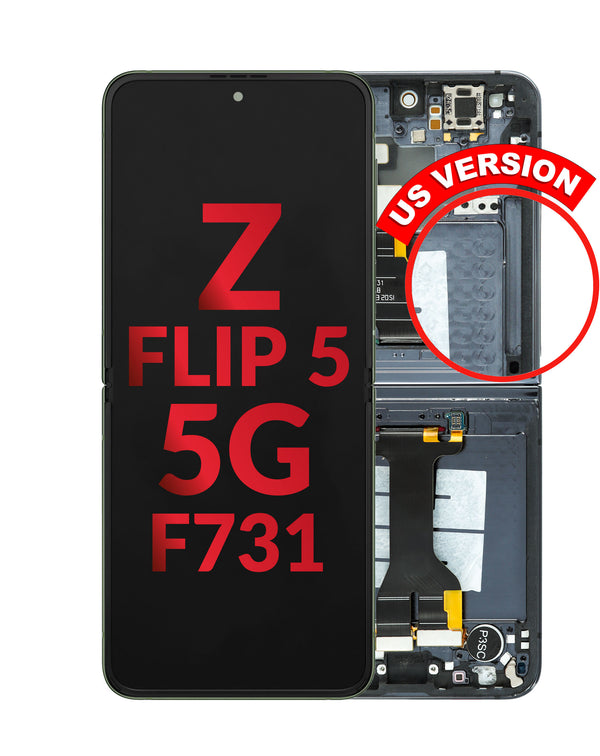 Marco de repuesto con pantalla OLED para Galaxy Z Flip 5 en Guatemala, reparación de pantalla en talleres especializados.