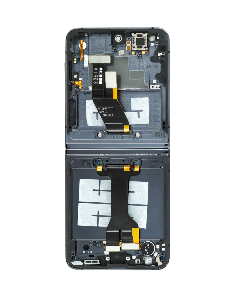 Marco de repuesto con pantalla OLED para Galaxy Z Flip 5 en Guatemala, reparación de pantalla en talleres especializados.