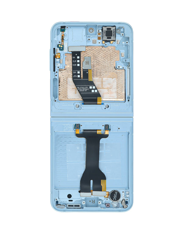 Pantalla con marco Samsung Galaxy Z Flip 6 F741 (BLUE) para reparación en Guatemala, encuentra el mejor precio en componentes Samsung en talleres especializados.