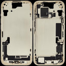 Chasis medio amarillo iPhone 15 A2846, A3089, A3090, A3092 con puerto de carga y piezas pequeñas, OEM usado.