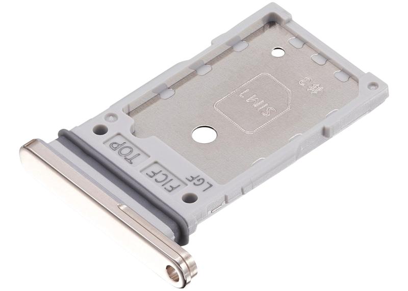 Encuentra la bandeja de tarjeta SIM dual compatible para Samsung Galaxy Z Fold 4 en Guatemala, garantizada y disponible en color beige, ideal para reparaciones y reemplazos.