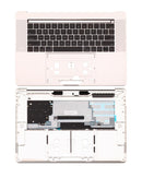 Tapa superior plateada usada para MacBook Pro 15 A1707 con teclado ANSI US, palmrest y trackpad.