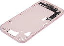 Reparación de carcasa central con puerto de carga flex y piezas pequeñas para iPhone 15 en Guatemala.
