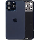 Tapa trasera original iPhone 15 Pro Max azul titanio, con lente de cámara, MagSafe y NFC.