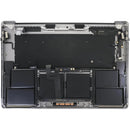 Tapa superior plateada con batería y teclado alemán ISO para MacBook Pro 16" A2141 (2019), repuesto original.