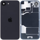 Tapa trasera negra iPhone 16e con MagSafe, NFC y flex de linterna, pieza de repuesto original Apple.