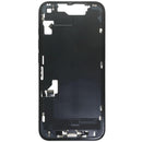 Chasis medio iPhone 16e (US Version) negro usado con puerto de carga y piezas pequeñas para reparación.