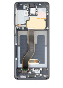 Pantalla OLED Samsung Galaxy S20 Plus 5G Cosmic Black usada con marco, lista para reparación de display.