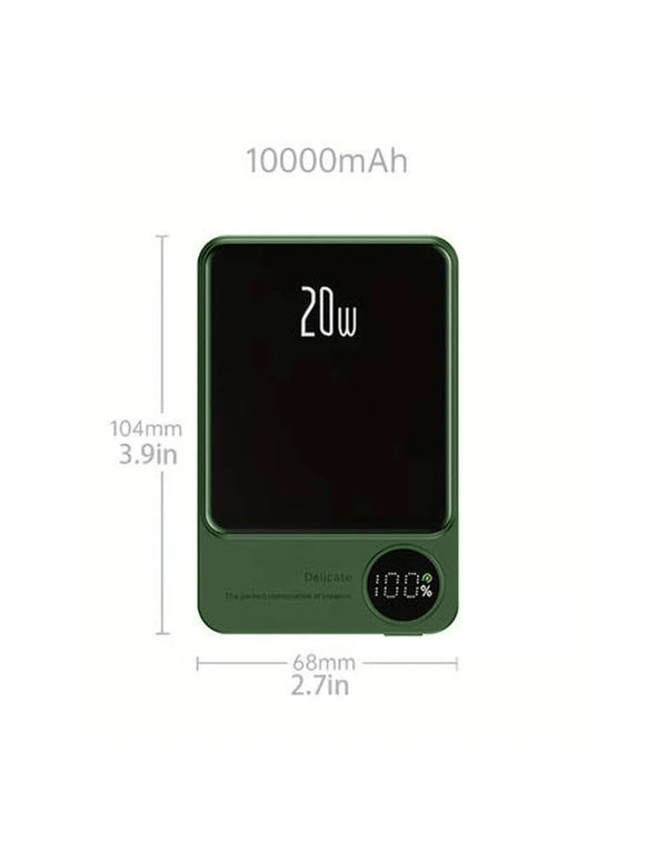 Encuentra el PowerBank magnético inalámbrico de 10000mAh con display LED en Guatemala, ideal para recargar tus dispositivos en cualquier lugar.