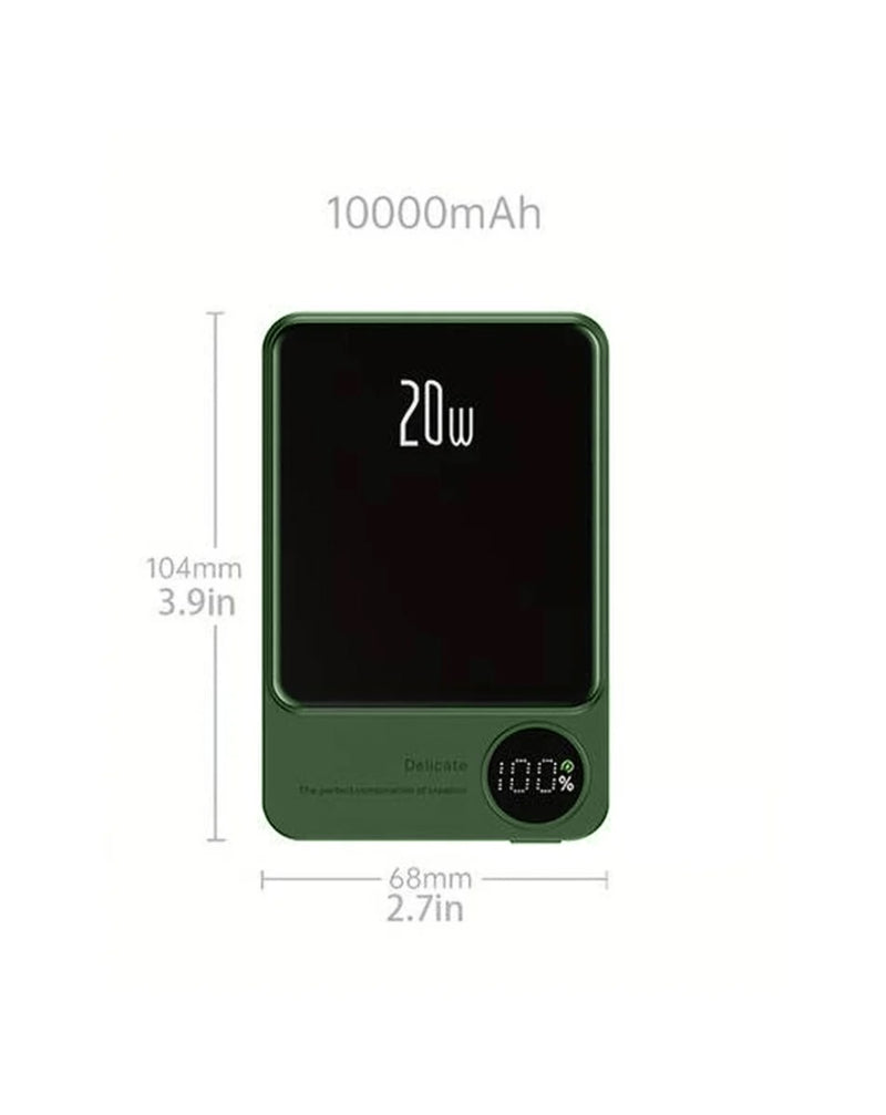 Encuentra el PowerBank magnético inalámbrico de 10000mAh con display LED en Guatemala, ideal para recargar tus dispositivos en cualquier lugar.