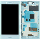 Pantalla LCD azul original para Sony Xperia X Compact F5321 con frame, repuesto para reparación.