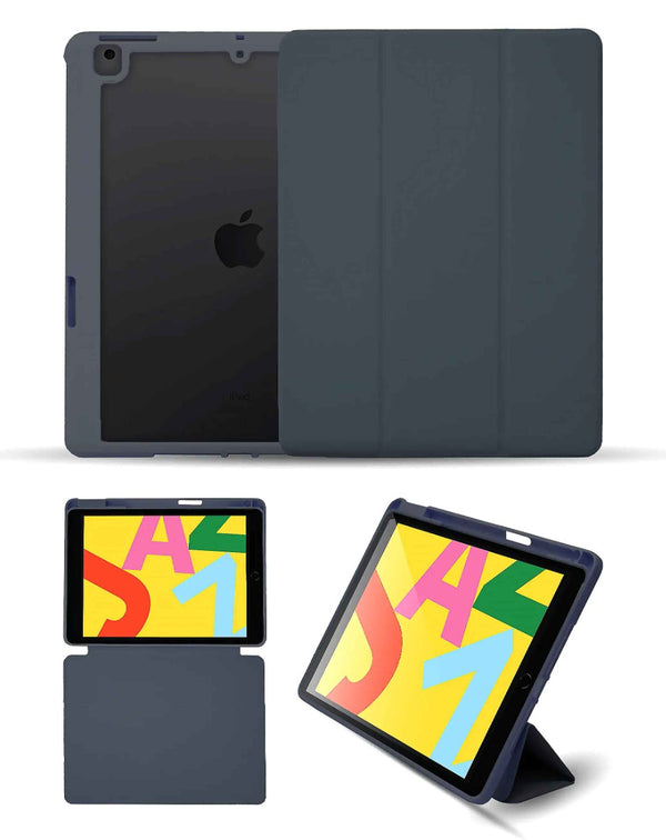 Encuentra la funda magnética inteligente de cuerpo completo color azul marino para iPad Mini 6/7 en Guatemala, ideal para proteger tu dispositivo en talleres de accesorios iPad y tiendas de Apple.