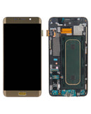 Pantalla LCD y digitalizador Samsung Galaxy S6 Edge Plus Gold Platinum con marco para reparación G928V.