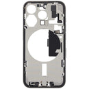 Encuentra la carcasa media con puerto de carga flex y pequeñas piezas para iPhone 15 Pro en Guatemala.