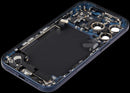 Tapa trasera Deep Blue usada para iPhone 17 Pro, con puerto de carga A3292 / A3293.
