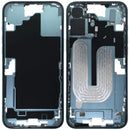 Tapa trasera teal usada para iPhone 16 Plus (A3082) con chasis, repuesto Apple.