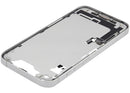 Tapa superior blanca OEM con puerto de carga y piezas pequeñas para iPhone 16e US Version, grado A.