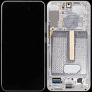 Pantalla OLED blanca usada con marco para Samsung Galaxy S22 Plus 5G (SM-S906B), pieza de repuesto.