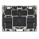 Tapa superior plateada original de MacBook Pro 16 A3403 2024 con batería y teclado ANSI US.
