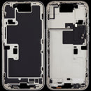 Marco medio chasis iPhone 16 Pro White Titanium usado, con pequeñas piezas, estructura y housing Apple A3204/A3206.