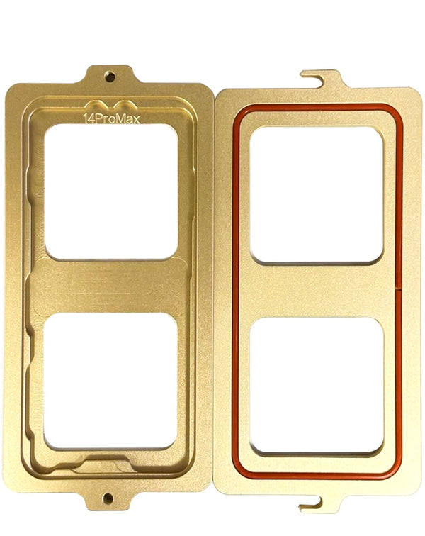 Encuentra el molde de presión para posicionamiento de marco, alineación y laminado de LCD para iPhone 14 Pro Max en Guatemala en el mayorista de accesorios para reparaciones de celulares.
