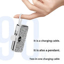 Batería portátil Brookstone Mini Diamond blanca, 2000mAh, con cables USB C y Lightning integrados.