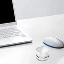 Aspiradora Brookstone blanca SlowBack para laptop, ideal para limpiar teclados y ranuras, accesorios de limpieza.