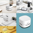 Aspiradora Brookstone blanca SlowBack para laptop, ideal para limpiar teclados y ranuras, accesorios de limpieza.