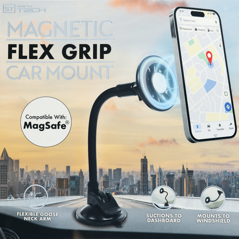 Encuentra el mejor soporte magnético para carro con cuello flexible con tecnología Magsafe en Guatemala.