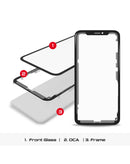 Vidrio frontal 3 en 1 con marco y OCA para iPhone 11 Pro, listo para instalación BajoPPLCD.