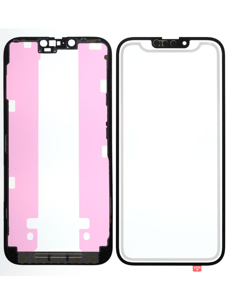 Encuentra el kit 3 en 1 de vidrio frontal, marco y OCA para iPhone 13 Pro Max en Guatemala, ideal para reparaciones de pantalla de forma fácil y rápida.