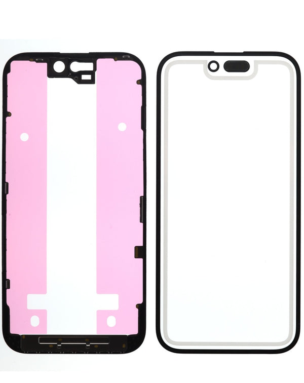 Encuentra el kit Premium 3 en 1 (Vidrio frontal + Marco + OCA) para iPhone 15 en Guatemala, ideal para reparaciones rápidas y de calidad.