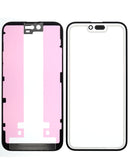 Venta al por mayor de vidrio frontal con marco y OCA 3in1 para iPhone 15 Plus en Guatemala, ideal para reparaciones en talleres especializados.