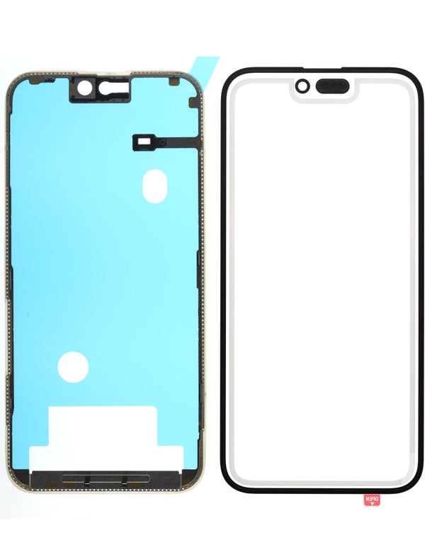 Encuentra el kit 3 en 1 (vidrio frontal + marco + OCA) Premium para iPhone 15 Pro Max en Guatemala, ideal para reparaciones de pantalla.