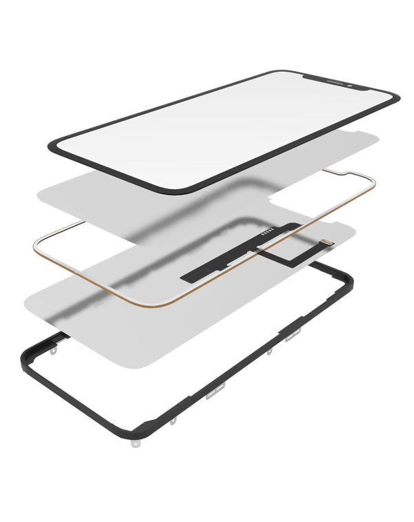 Reparación completa 4 en 1 (Vidrio frontal + Marco + Long Touch + OCA) para iPhone XR en Guatemala.