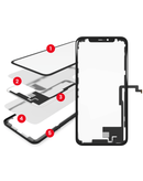 Reparación completa 4 en 1 (Vidrio frontal + Marco + Long Touch + OCA) para iPhone XR en Guatemala.