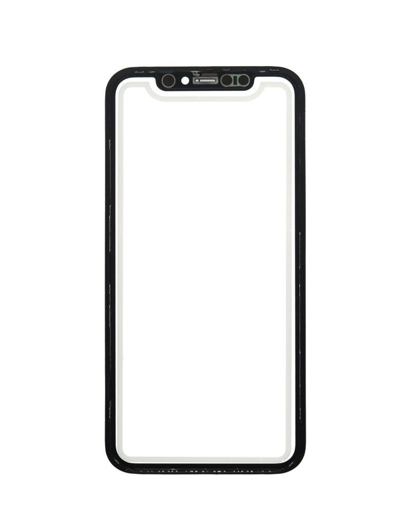 Reparación de vidrio frontal con OCA y marco metálico para iPhone 11 en Guatemala.