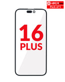 Cristal frontal con OCA para iPhone 16 Plus (G+ Oca Pro) en pack de 5, ideal para reparaciones de iPhones en Guatemala.