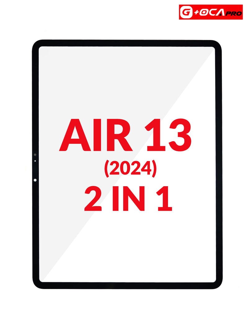 Encuentra el vidrio frontal premium 2in1 con OCA para iPad Air 13 (2024) en Guatemala, ideal para reparaciones de calidad en talleres especializados.
