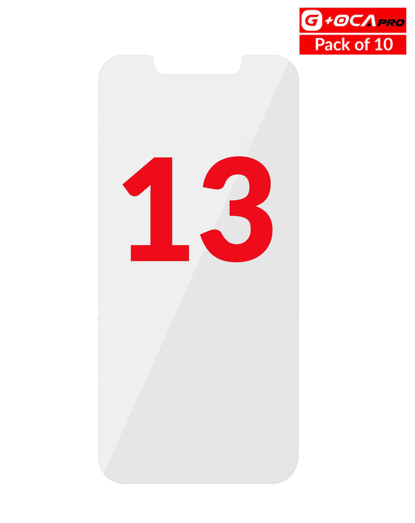 Mayorista en Guatemala de OCA iPhone 13 (G+ Oca Pro) en paquete de 10 unidades para reparaciones de pantallas.